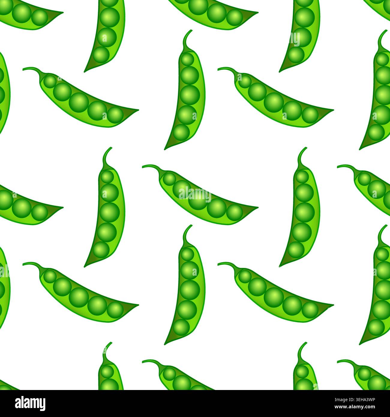 Seamless pattern of fresh green peas Stock Vector
