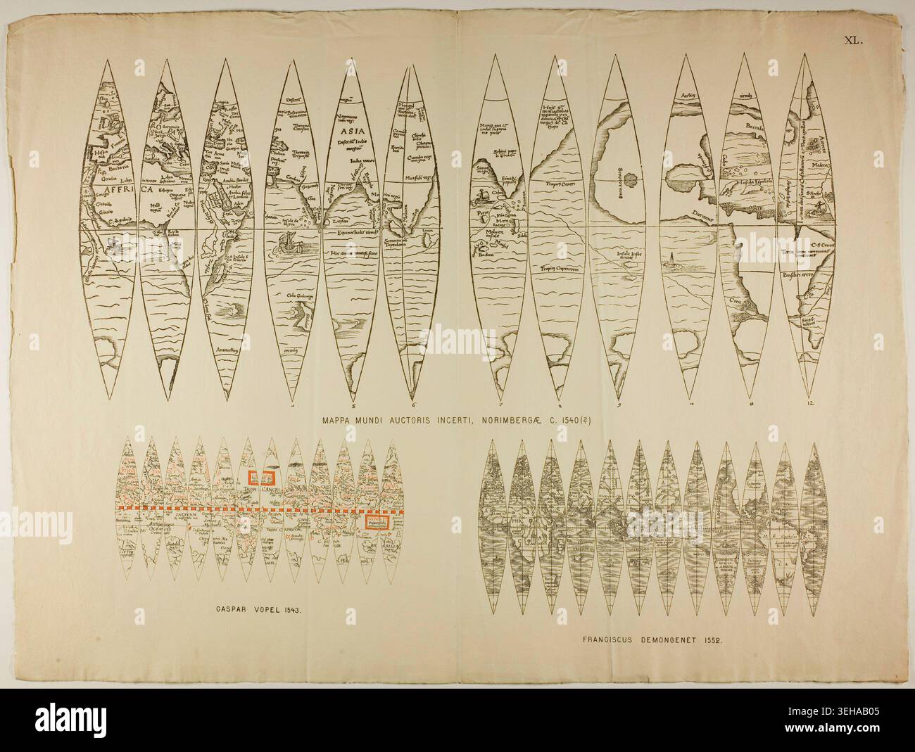 Maps: Projections by Unknown Artist, 1540–1552, reprinted 1889, showing ...