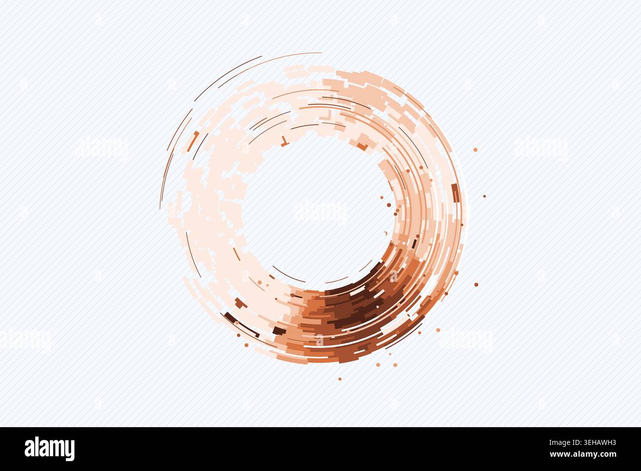 Concentric circular tech segments with dynamic blue glow accents Stock Vector