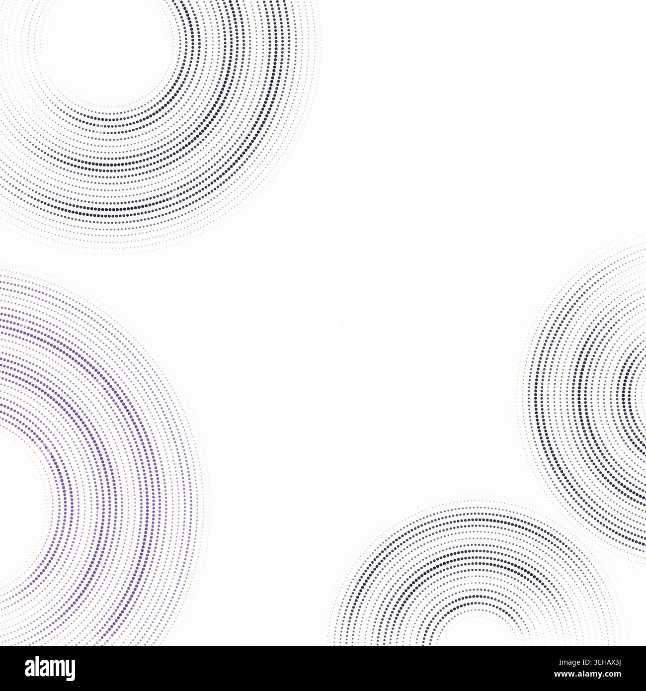 Modern dotted background featuring floating circular ring forms built from clean vector particles Stock Vector