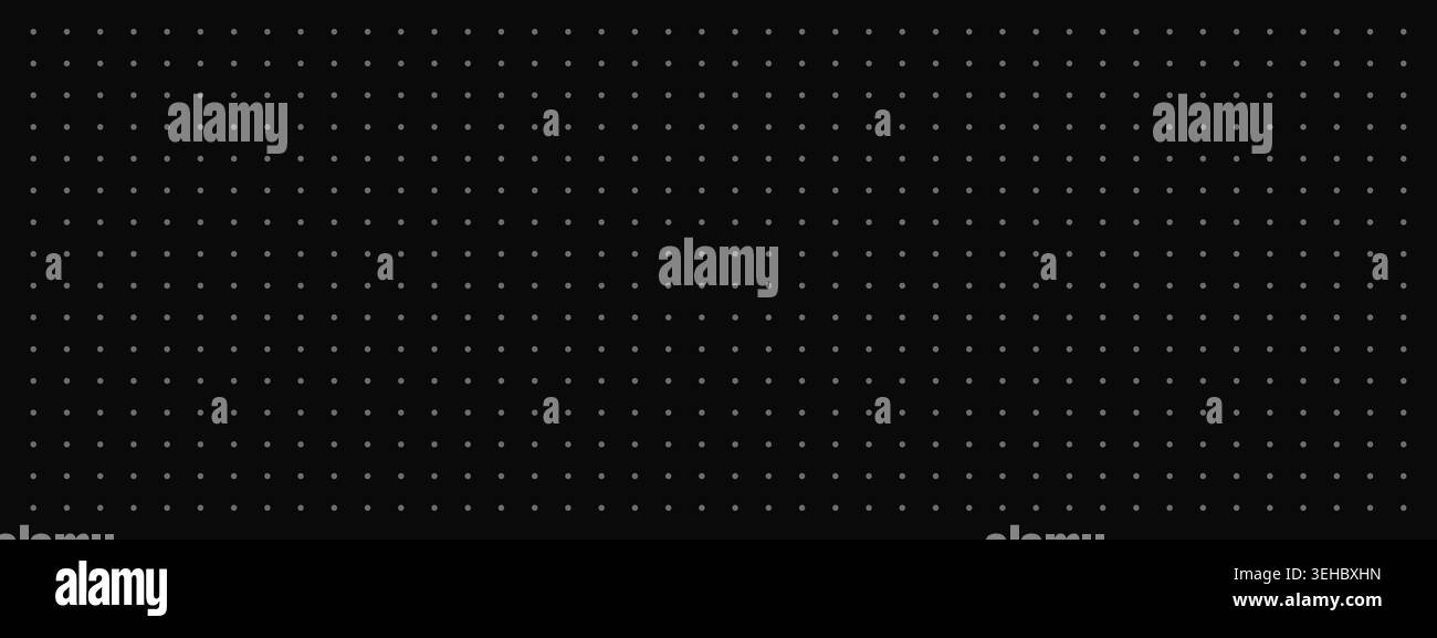 Black dot grid background. Minimal dark blueprint template Stock Vector