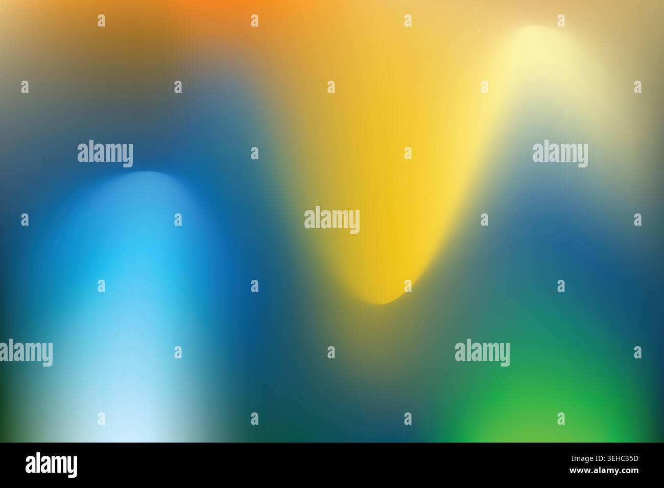 Tropical Sunset Blue and Orange Blurred Gradient Design Stock Vector