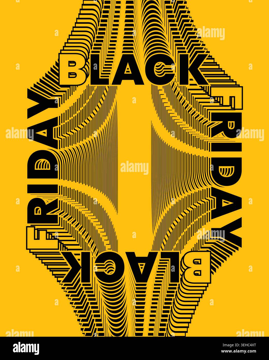 Stylish Black Friday Poster Circular Typography Art Stock Vector