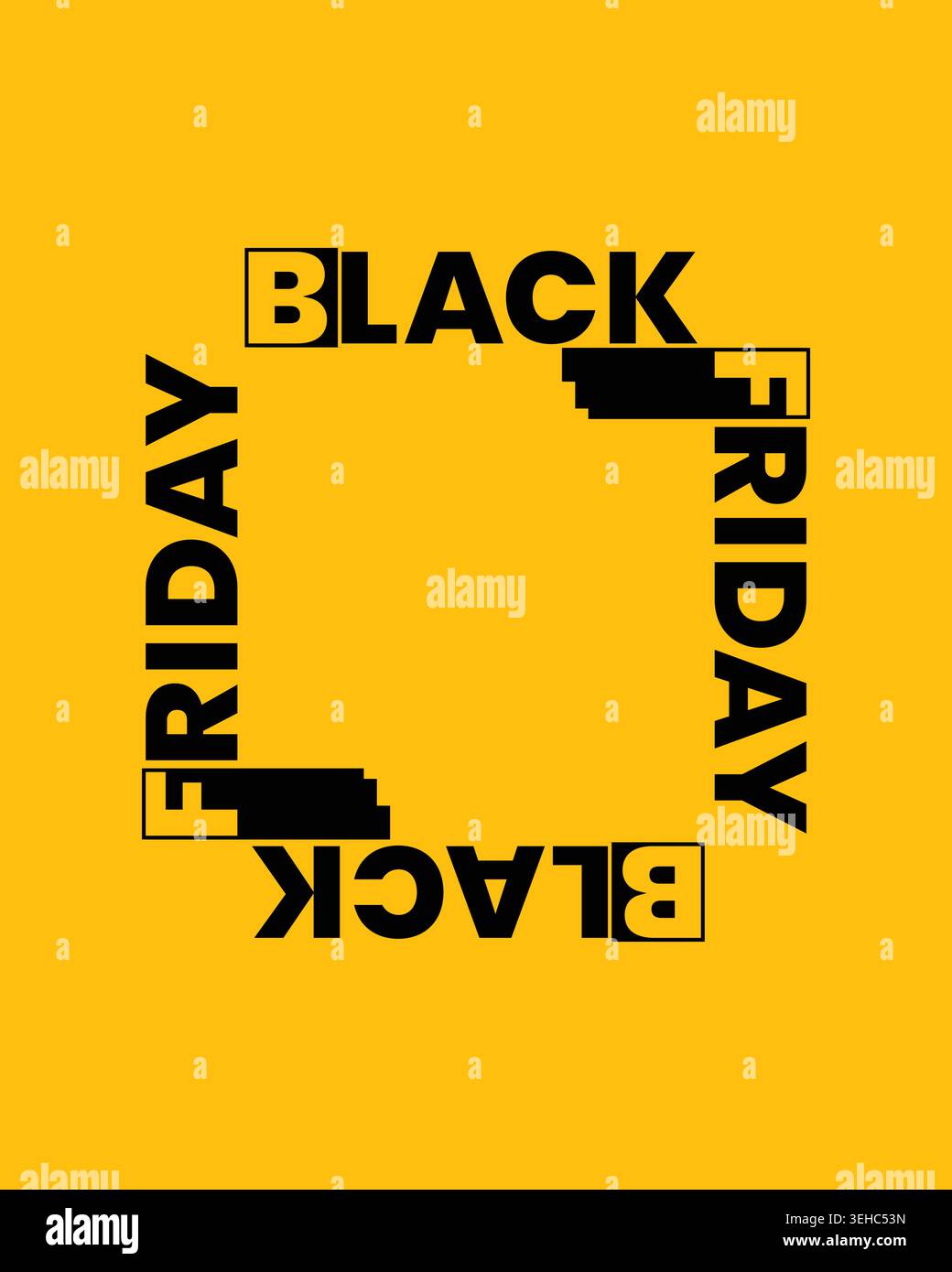 Black Friday Poster Central Pattern Circular Text Design Stock Vector