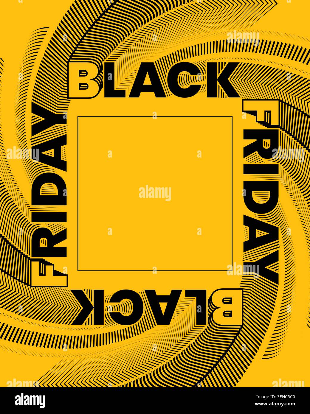 Modern Black Friday Poster Circular Typography Layout Stock Vector