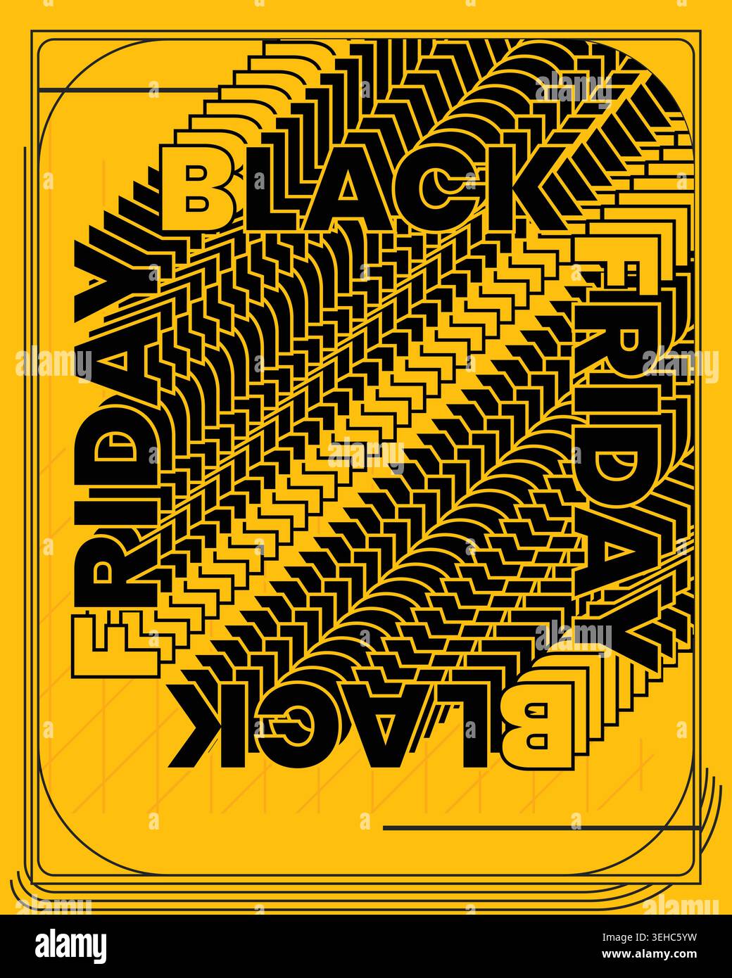 Dynamic Black Friday Poster Modern Retail Design Stock Vector