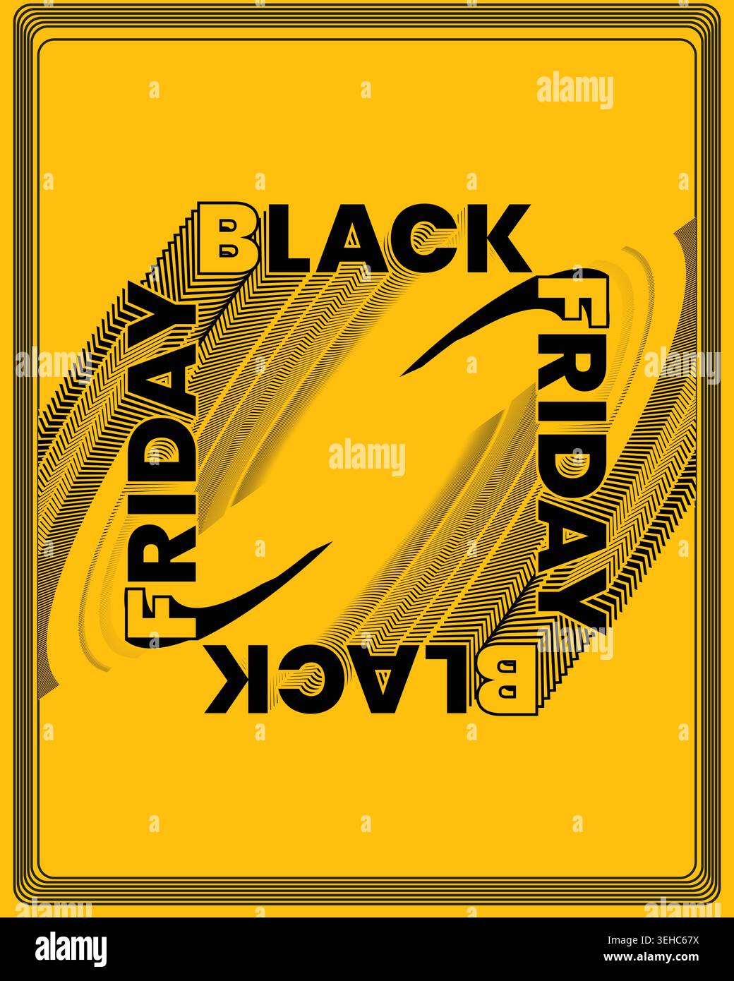 Black Friday Poster Yellow Black Gradient Design Stock Vector