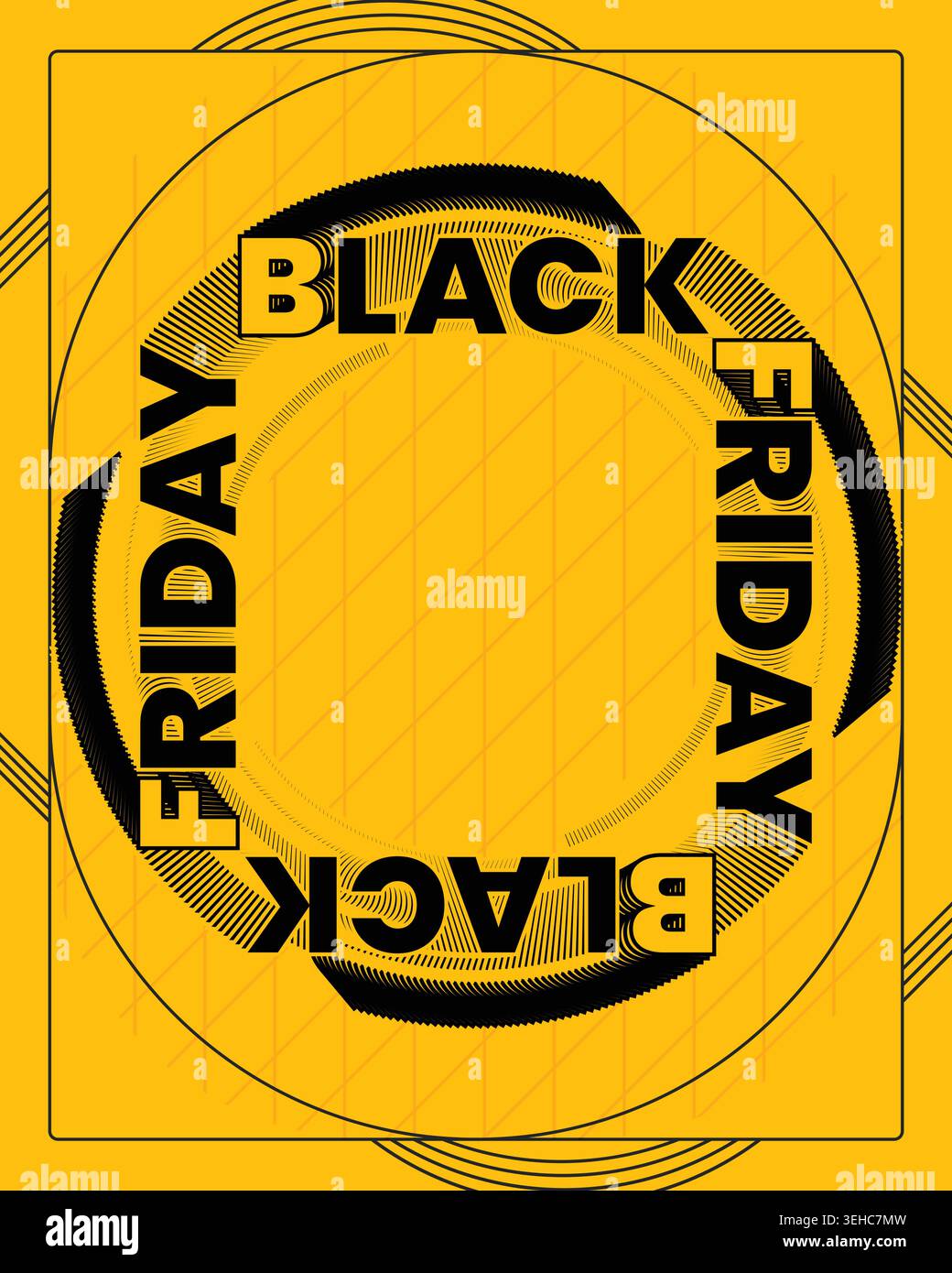 Creative Black Friday Poster Circular Target Theme Stock Vector