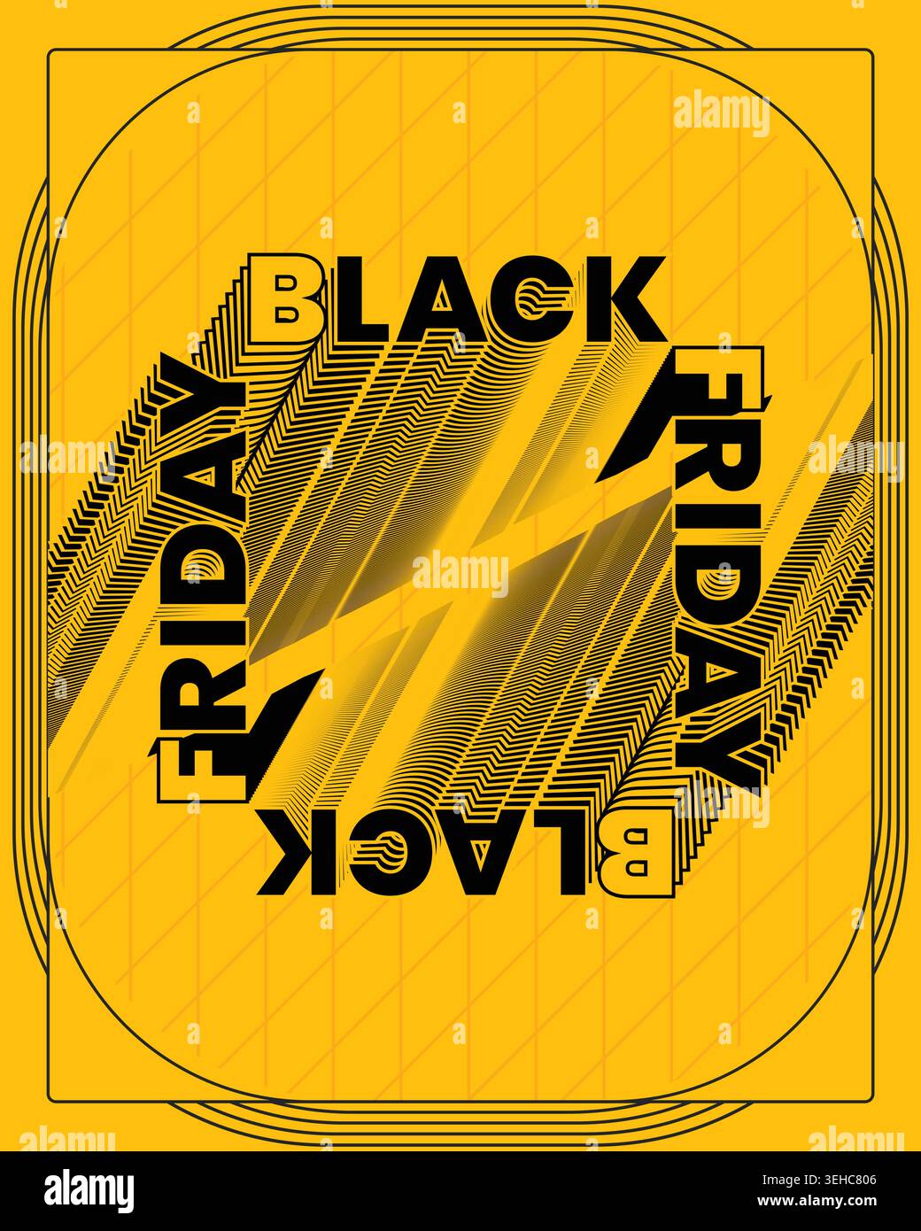 Modern Black Friday Poster Target Graphic Style Stock Vector