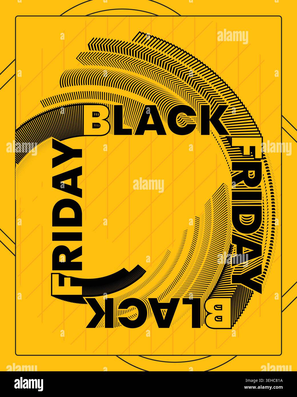 Creative Black Friday Poster Target Pattern Design Stock Vector