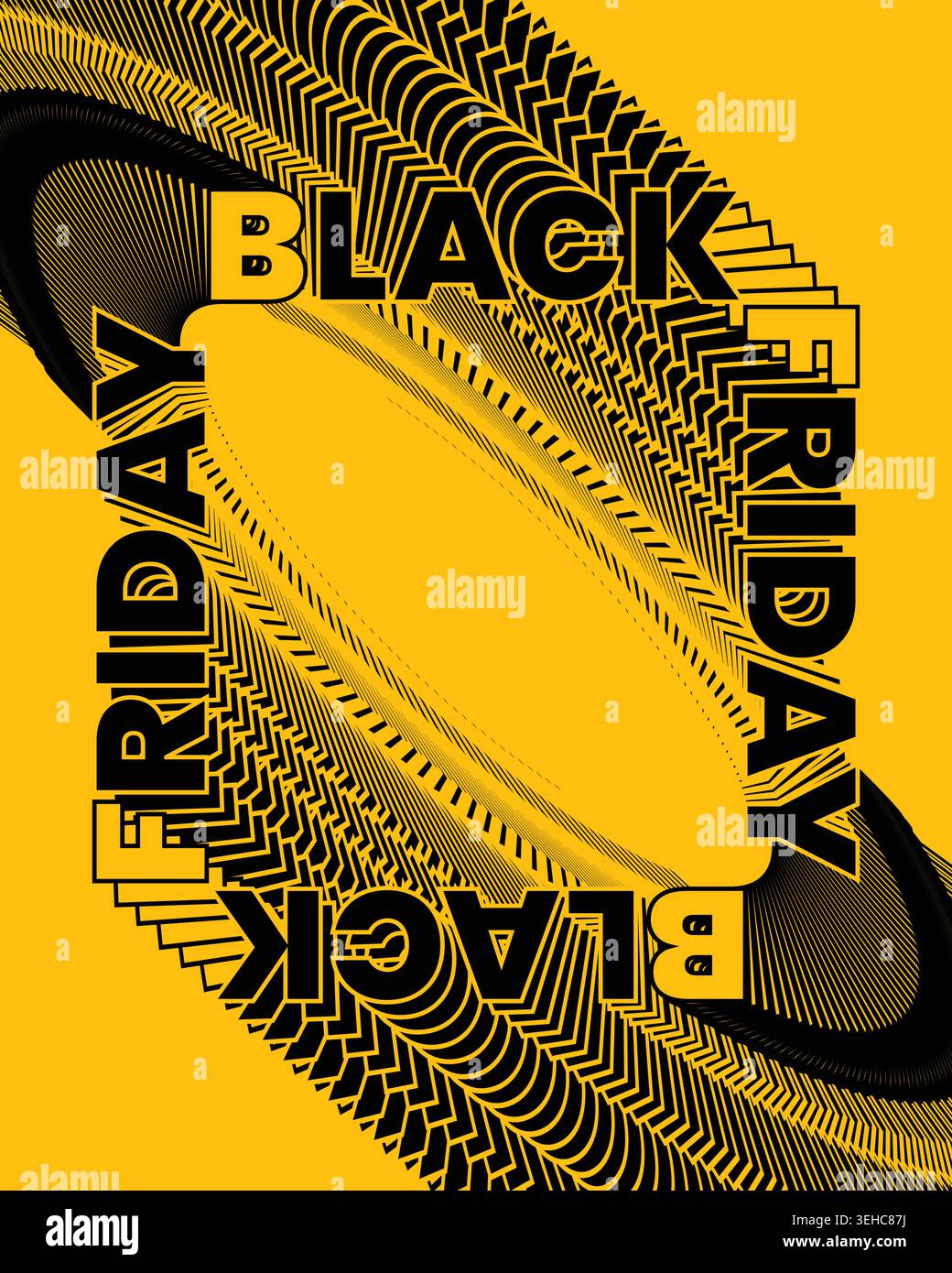 Dynamic Black Friday Poster Modern Target Pattern Stock Vector