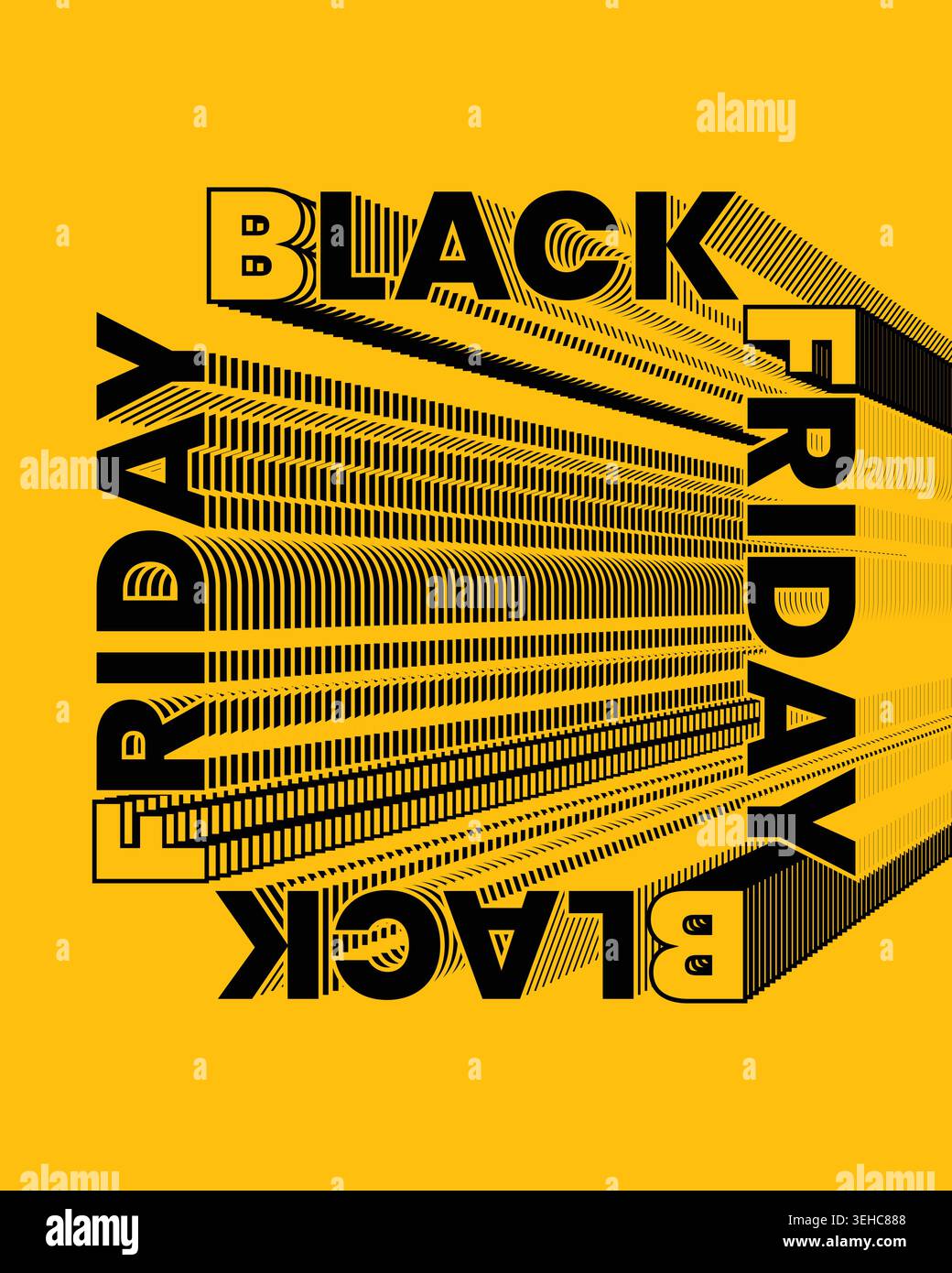 Bold Black Friday Poster Stylized Pattern Background Stock Vector