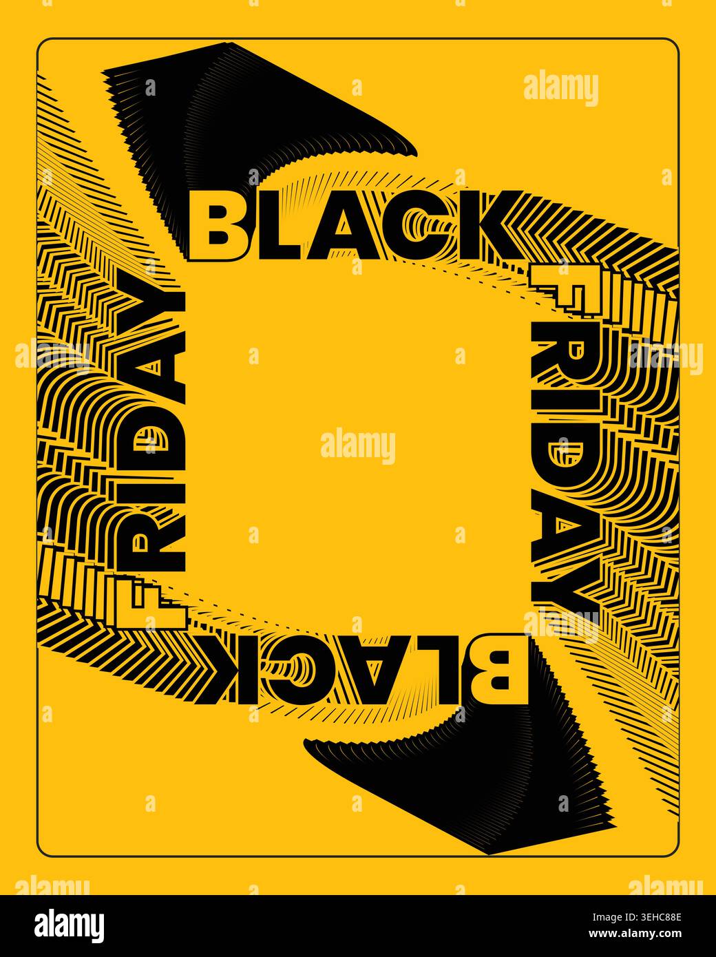 Black Friday Poster Gradient Burst Target Composition Stock Vector