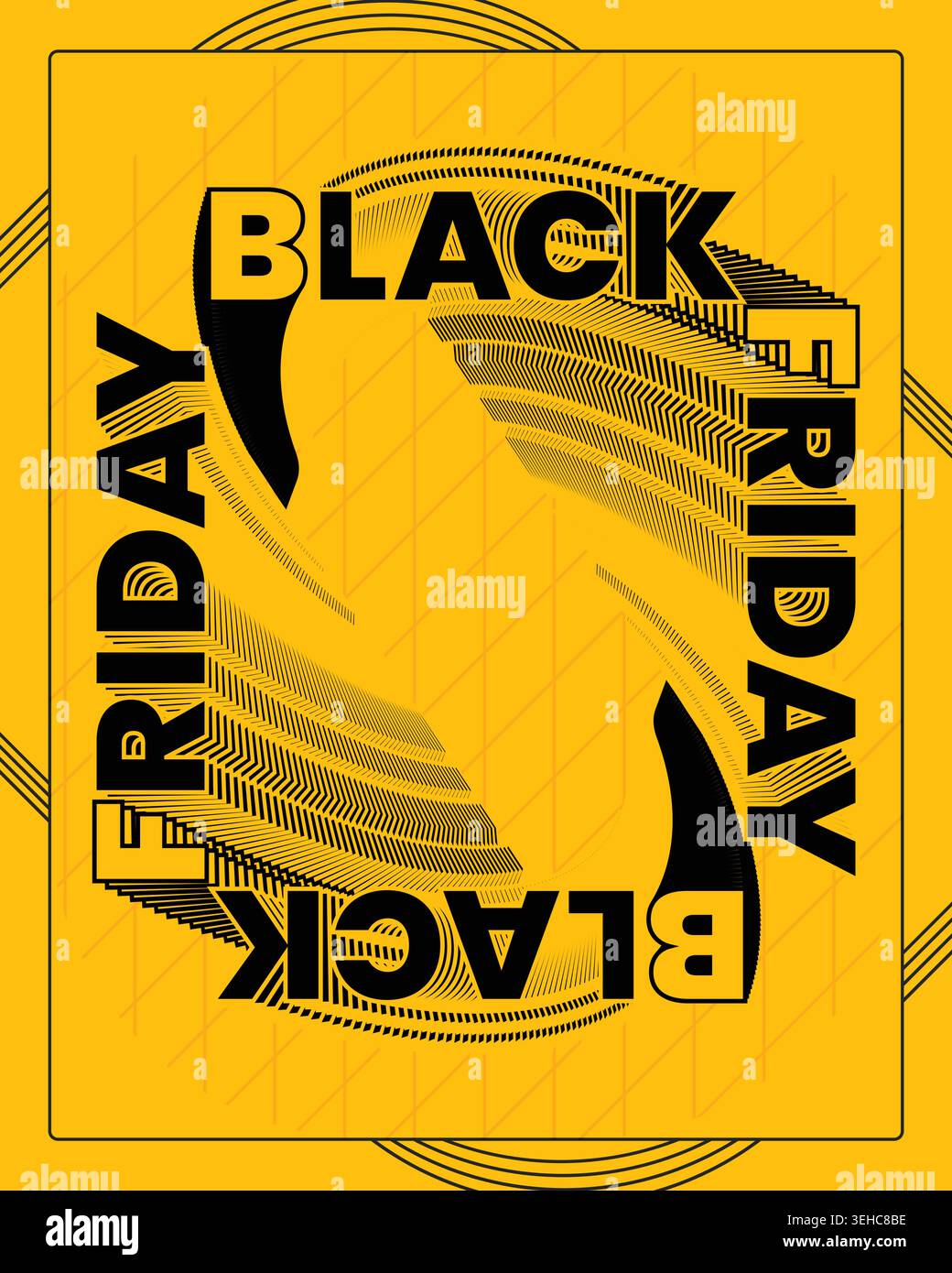 Stylish Black Friday Poster Circular Target Design Stock Vector