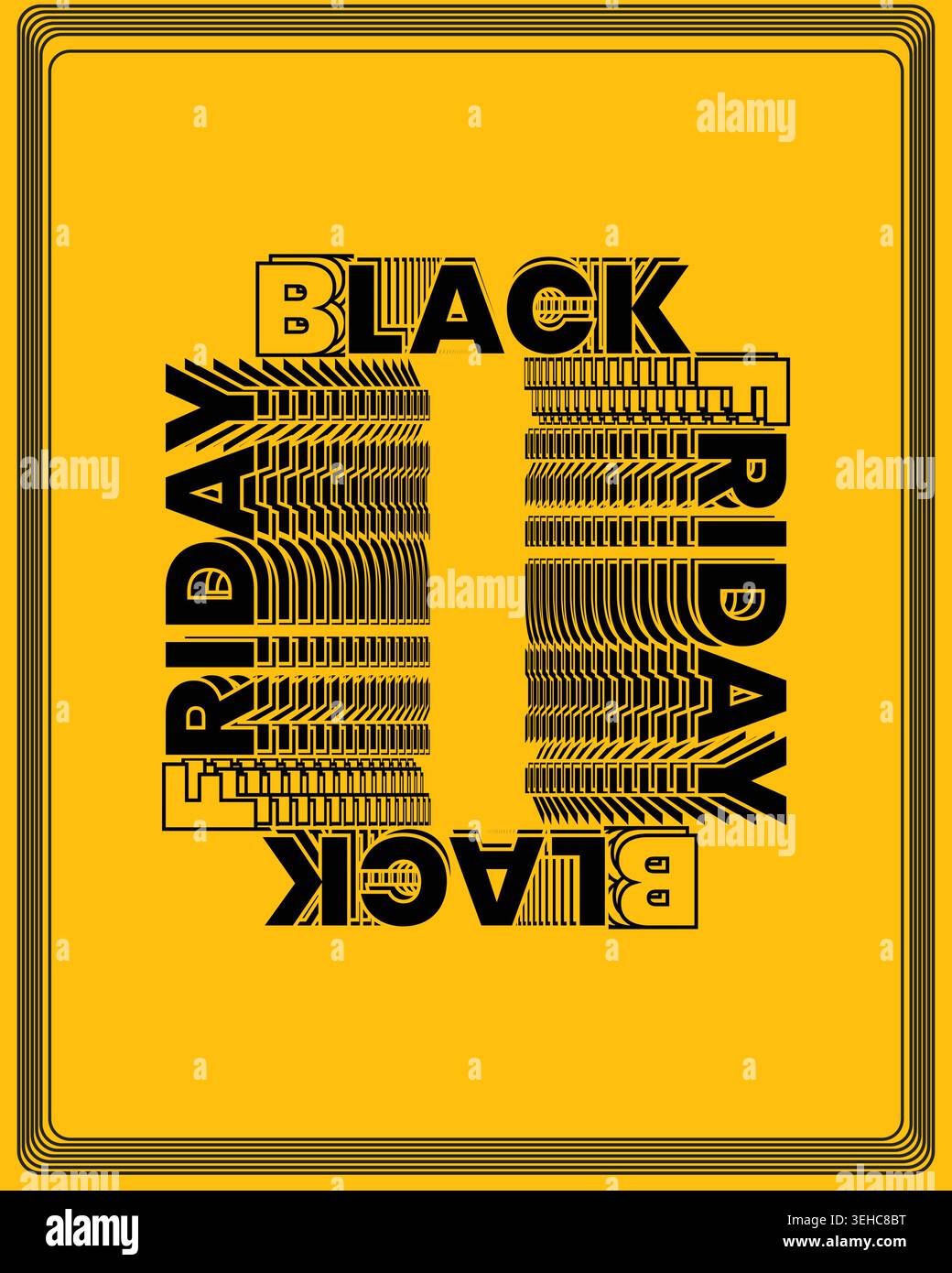 Black Friday Sale Poster Gradient Pattern Target Art Stock Vector