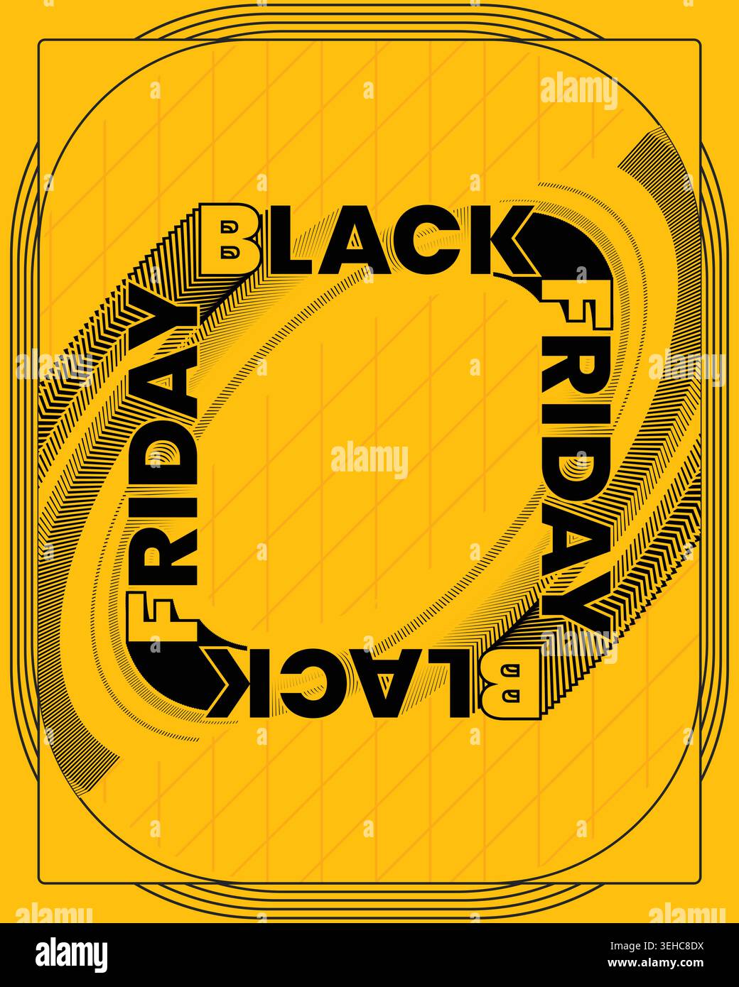 Black Friday Poster Gradient Target Circle Design Stock Vector