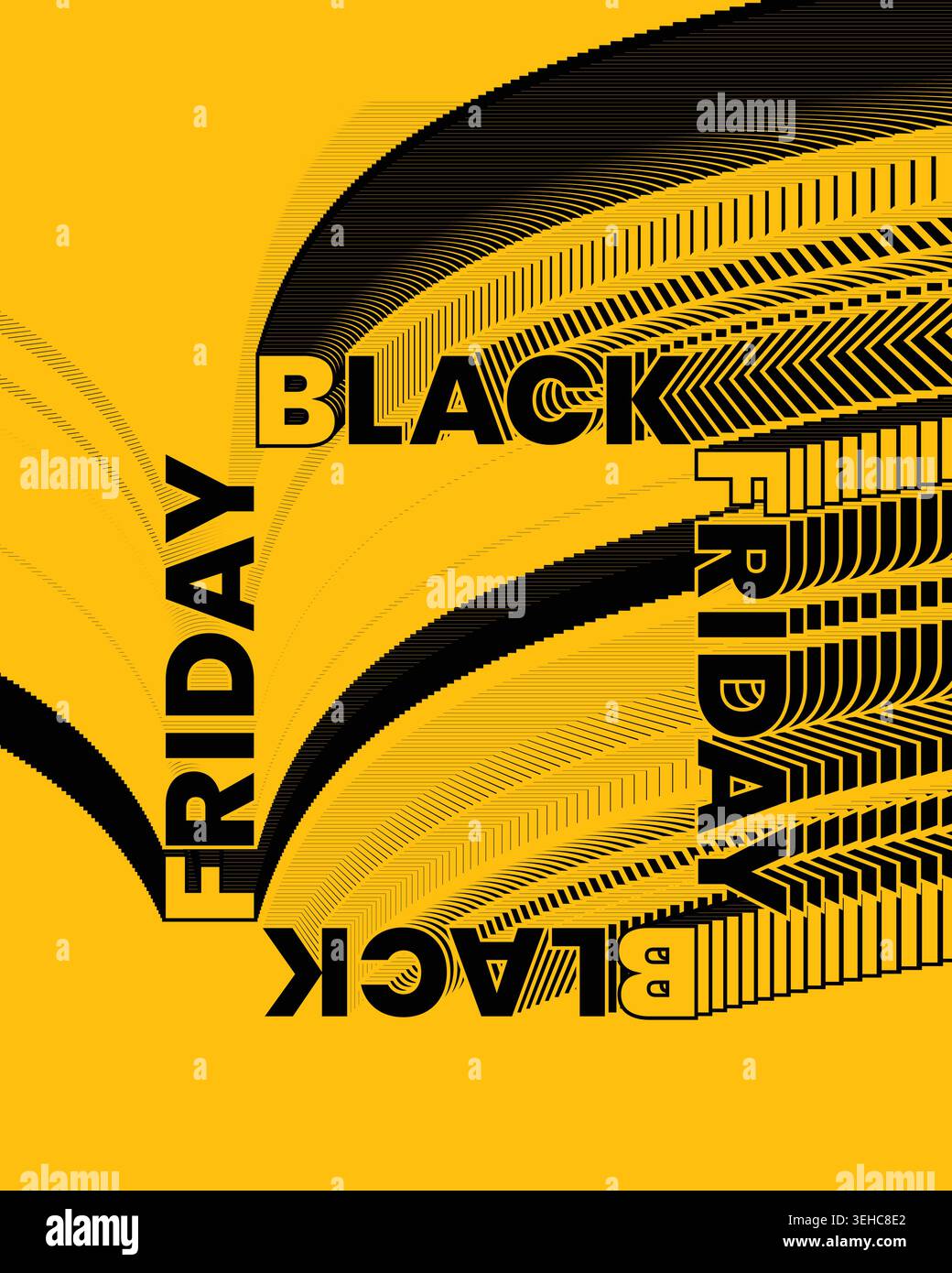 Stylized Black Friday Poster Target Pattern Gradient Stock Vector