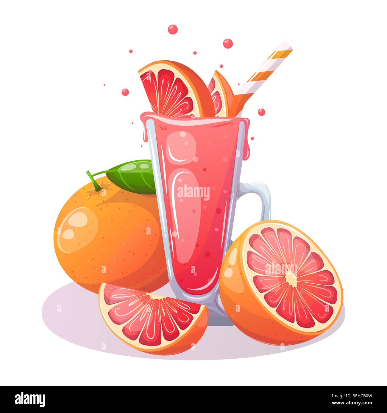 Vector illustration of grapefruit smoothie Stock Vector