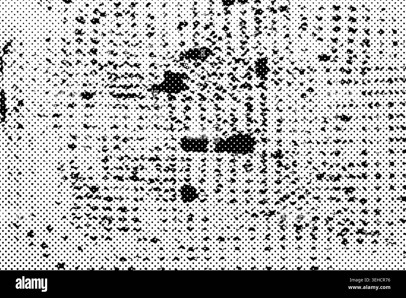 Abstract grungy pattern with distressed halftone dots and pixelated noise effect Stock Photo
