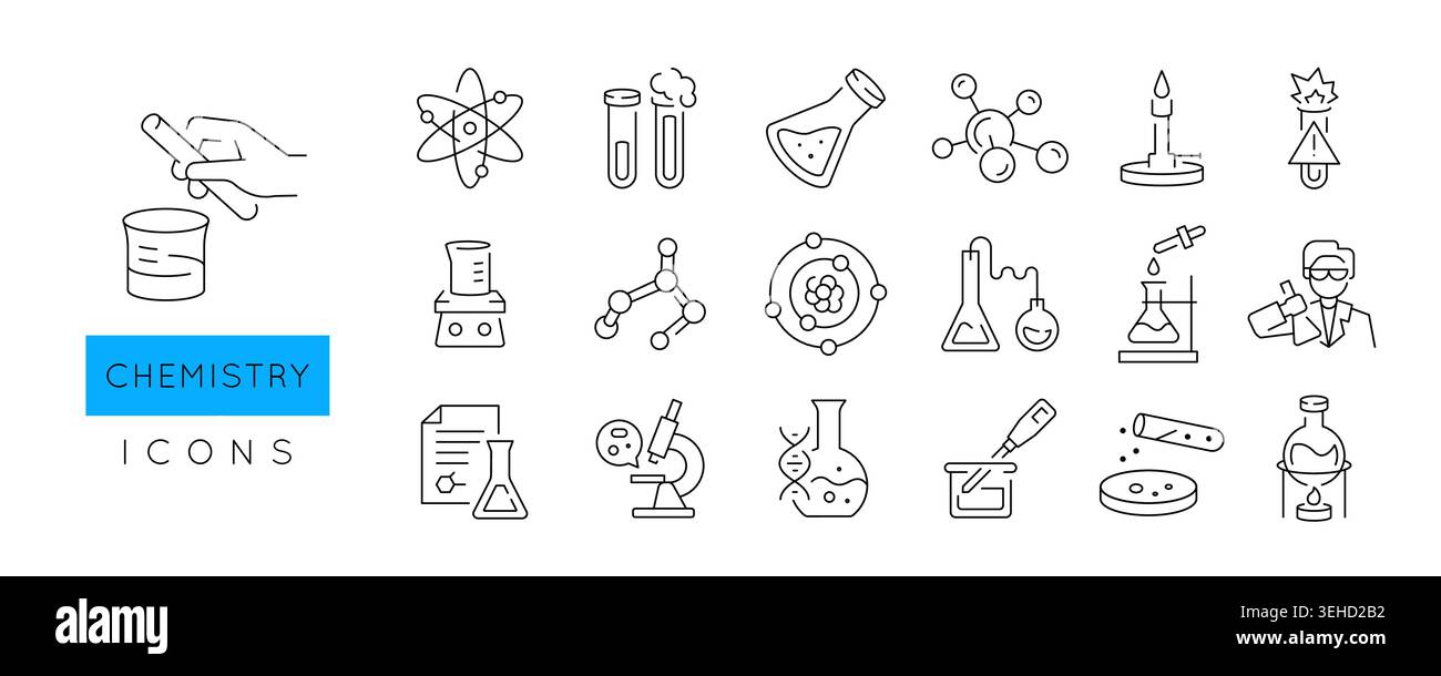 Chemistry Icons Set Stock Vector