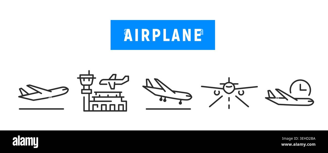 Airplane Icons Stock Vector