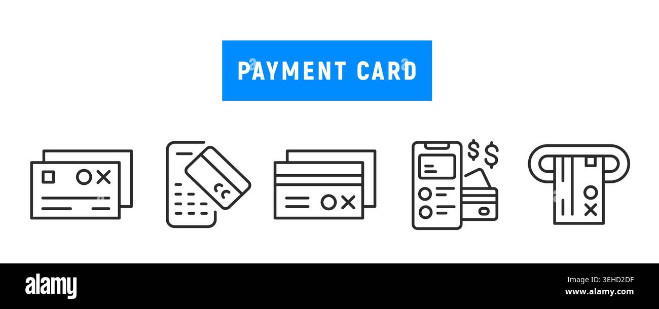 Payment Card Icons Set Stock Vector