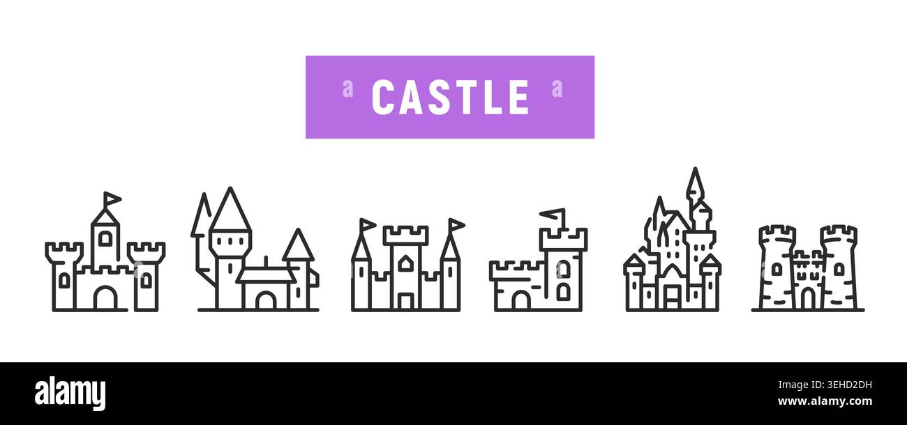 Castle Icons Stock Vector