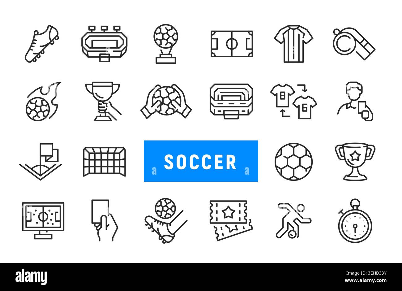 Soccer Icons Set Stock Vector