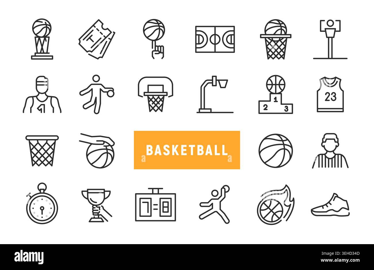 Basketball Icons Set Stock Vector