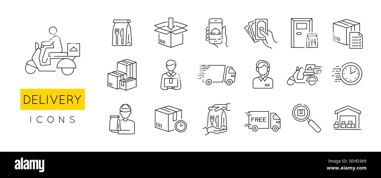Delivery Icons Set Stock Vector