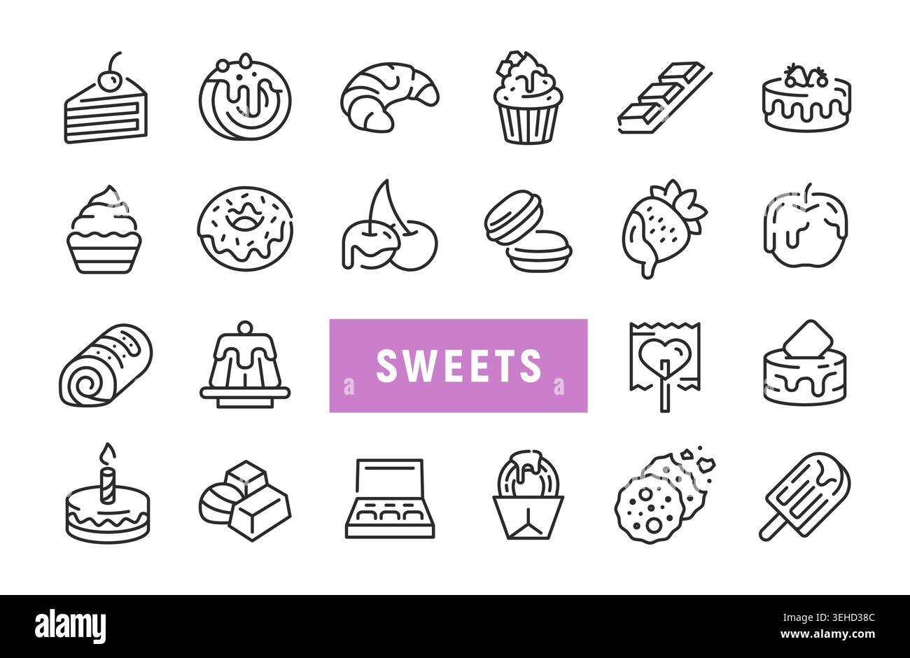 Sweets Icons Set Stock Vector
