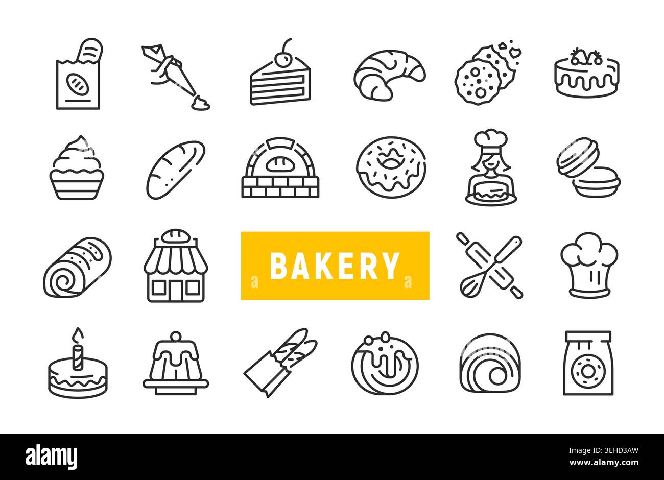Bakery Icons Set Stock Vector