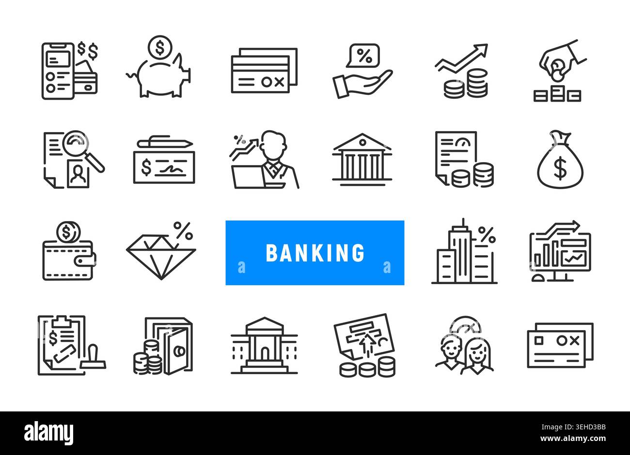 Banking Icons Set Stock Vector