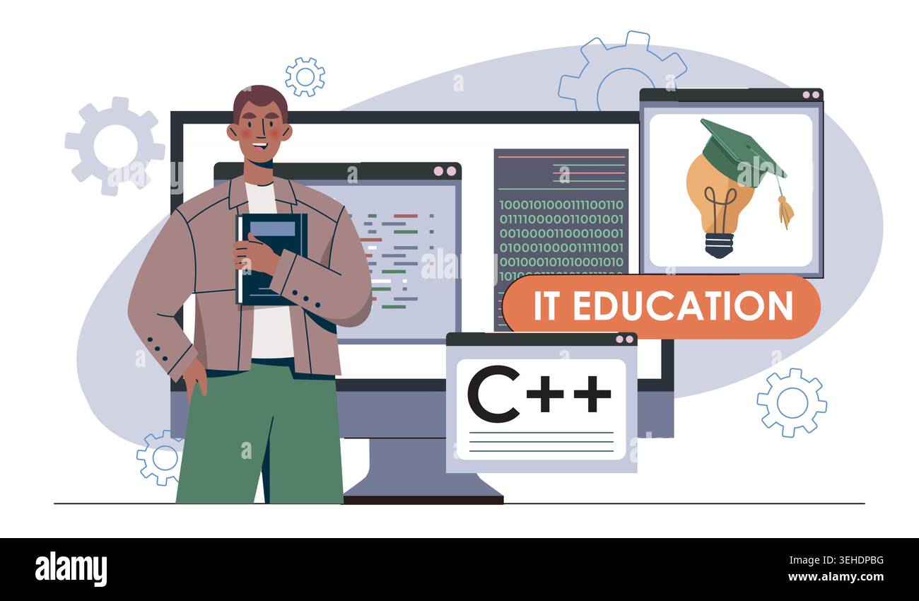 IT education concept. Vector illustration Stock Vector