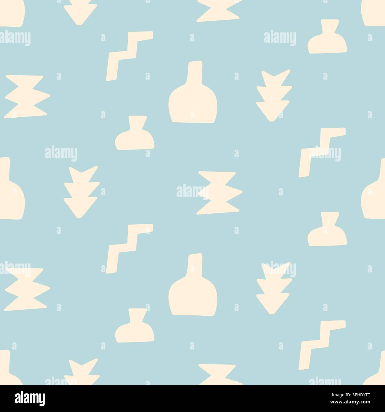 Abstract Ceramic Geometric Shapes Seamless Pattern Stock Vector