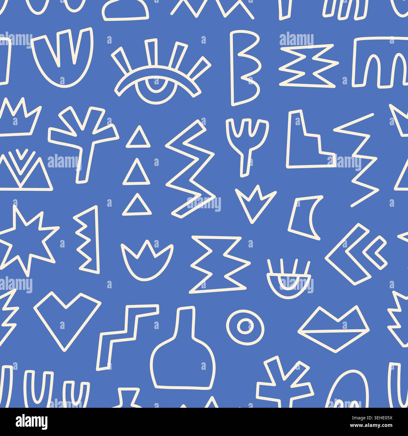 Abstract Ceramic Geometric Shapes Seamless Pattern Stock Vector