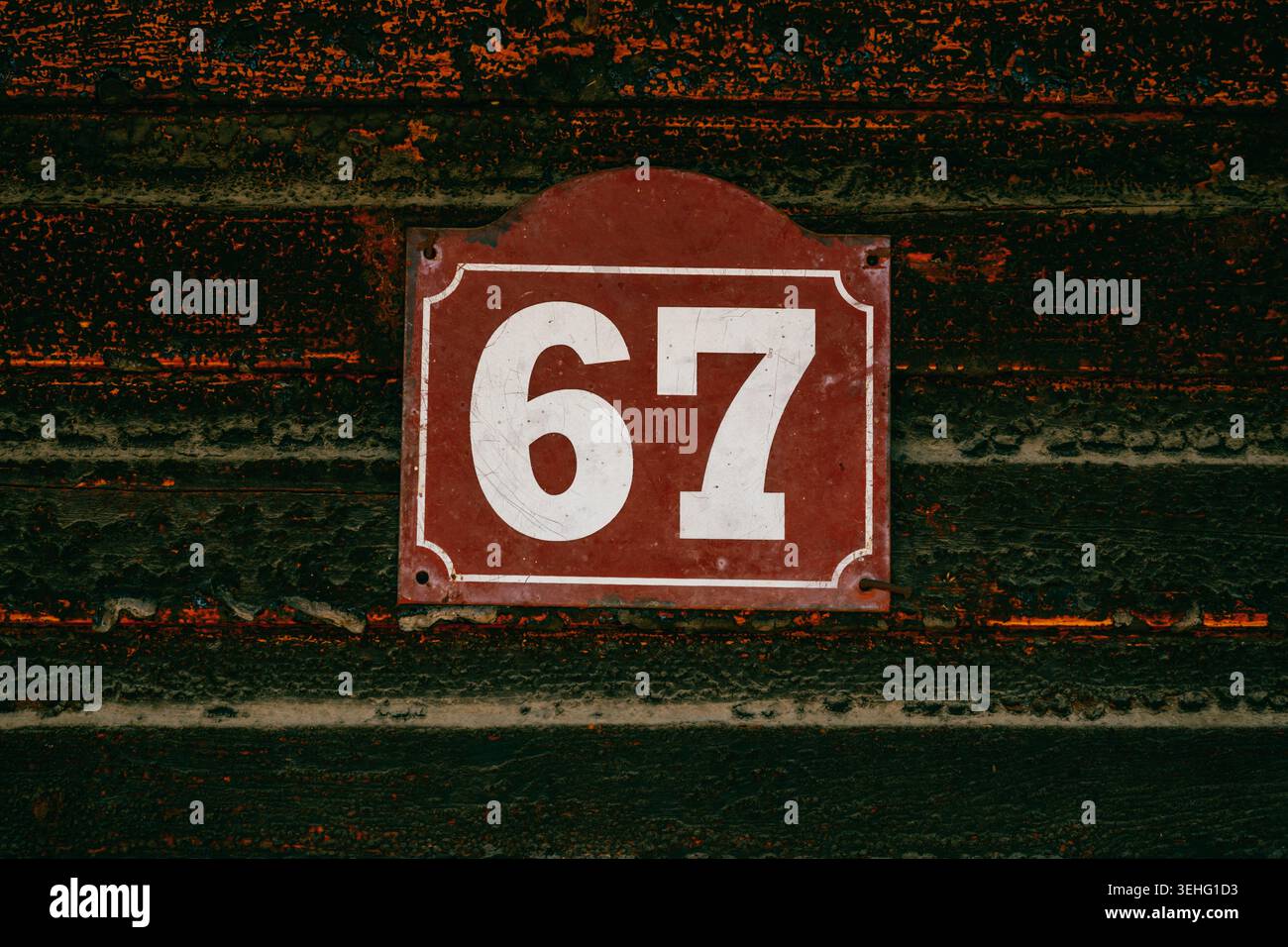 Rusty Number 67 Number 67 hi-res stock photography and images - Alamy
