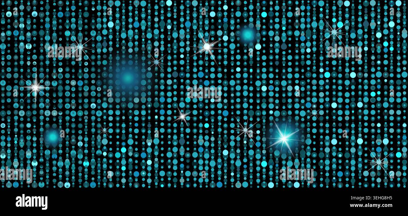 shining blue dots background. hand drawing. Not AI. Vector illustration Stock Vector