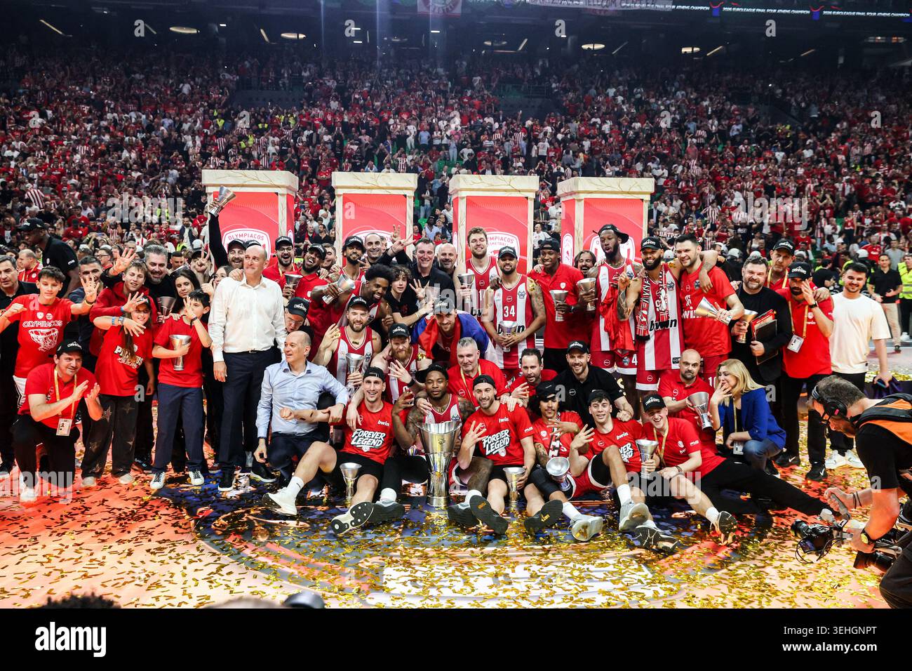 Olympiacos Piraeus Wins The Euroleague Basketball Trophy Of Season 2025 