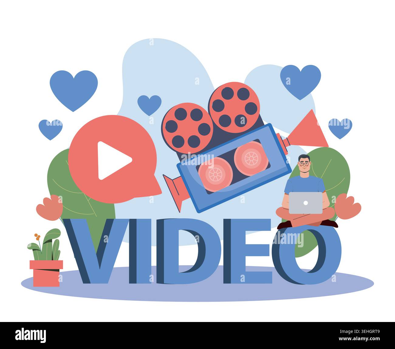 Video creation concept. Vector illustration Stock Vector