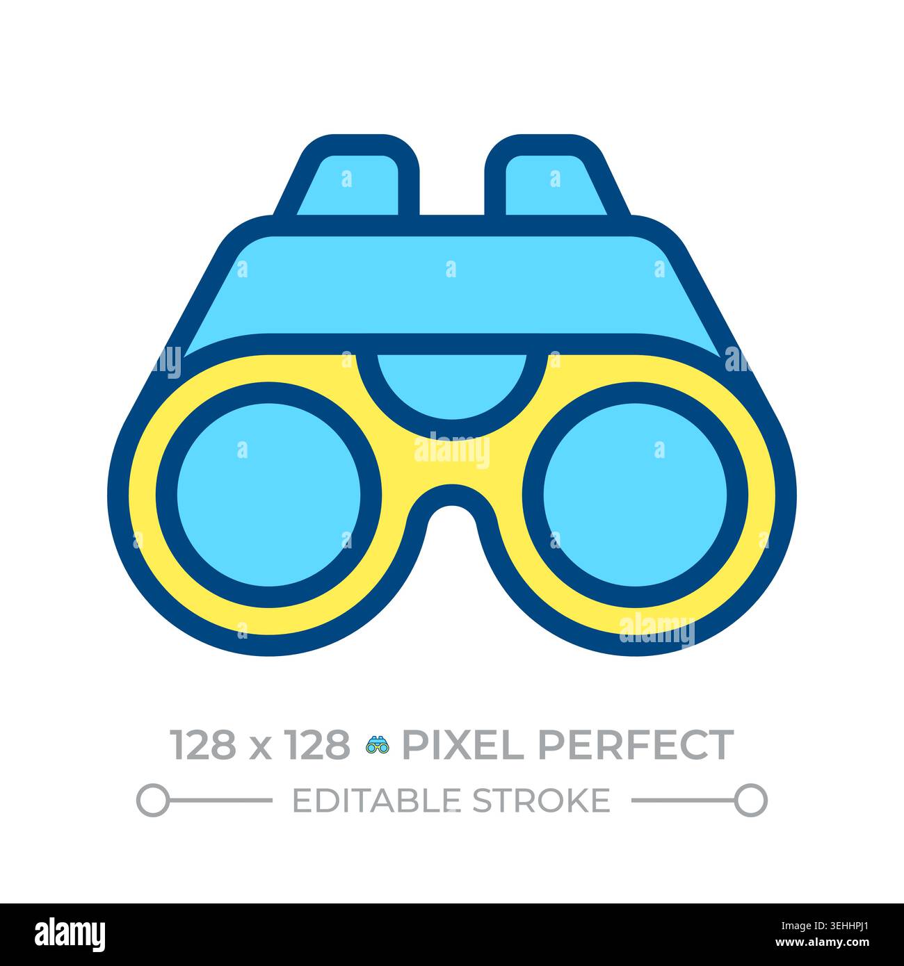 Binoculars line color icon Stock Vector