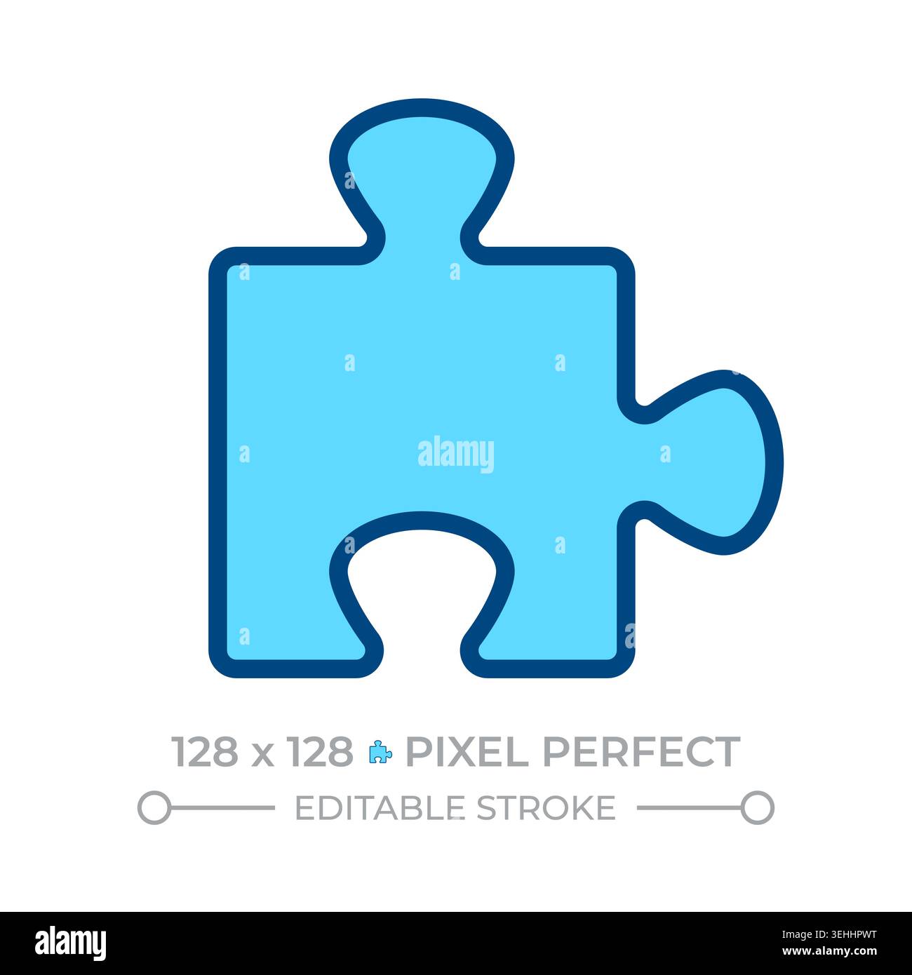 Jigsaw puzzle piece line color icon Stock Vector