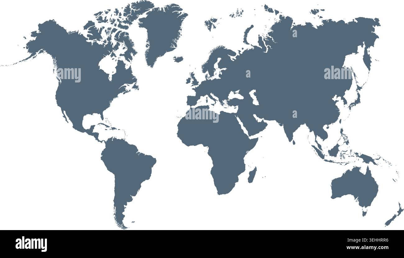 World map on transparent background. Stock Vector
