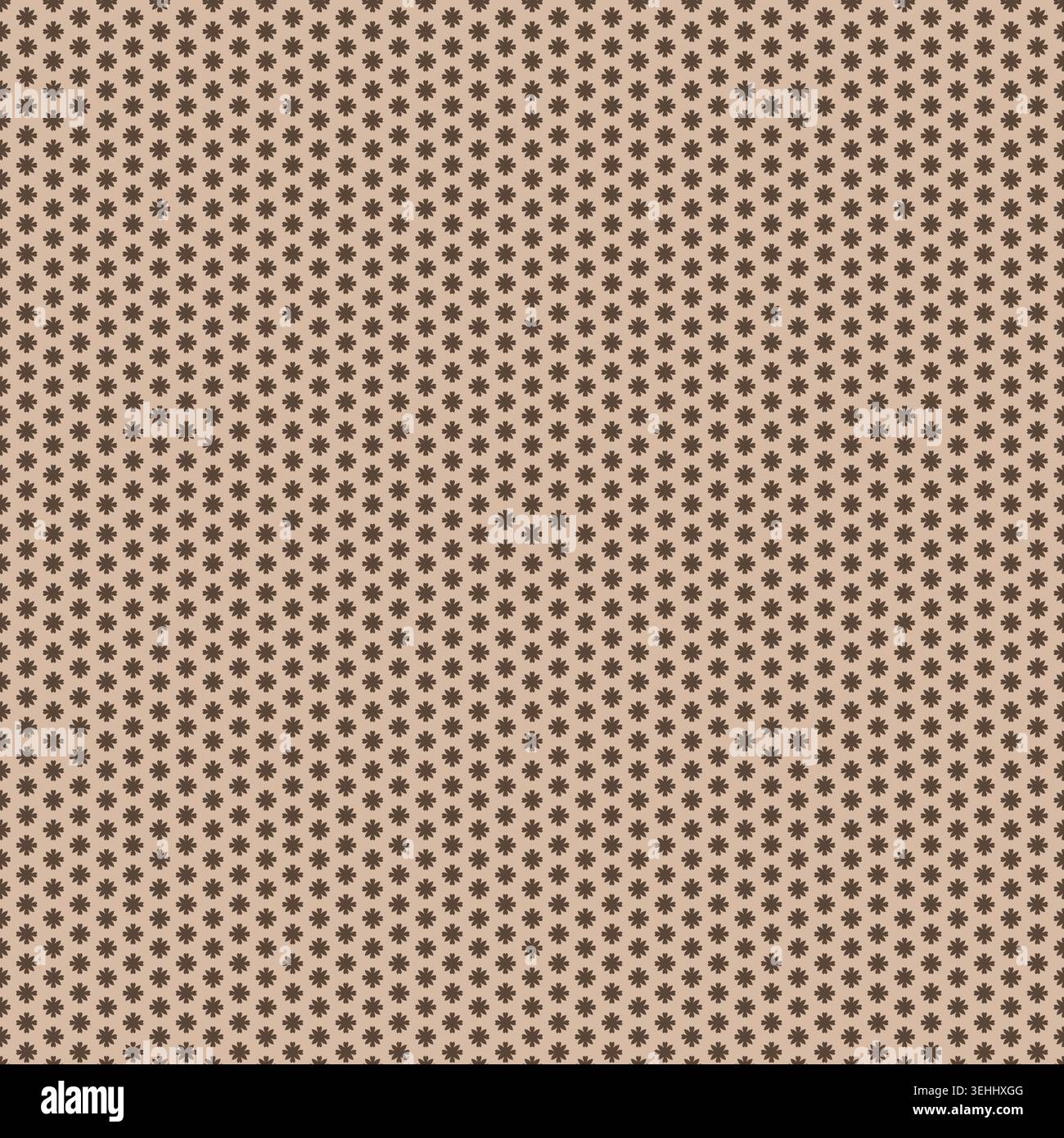 Beige Chocolate Ditsy Star Grid Pattern Stock Vector