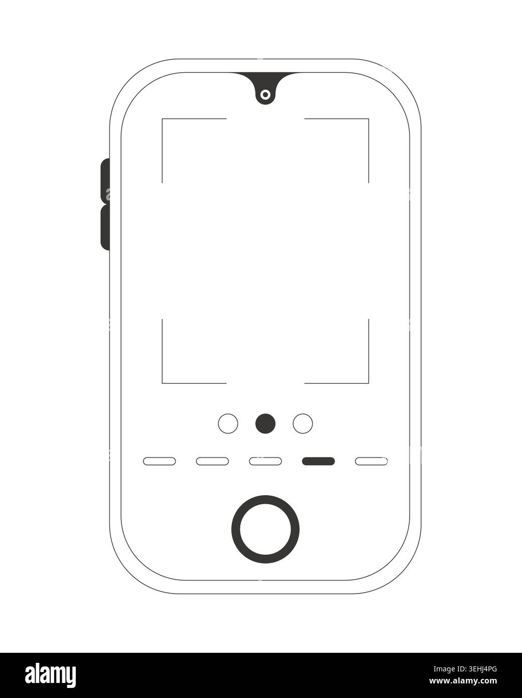 Smartphone camera focus interface 2D line object Stock Vector