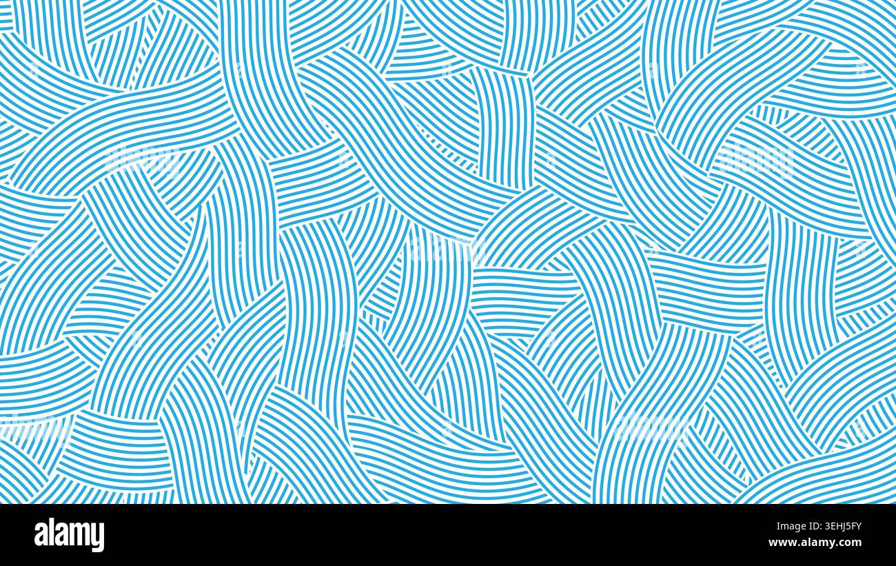 minimal Blue Wavy Line Pattern Background with Seamless Geometric Stripes and Modern Abstract Texture Stock Vector