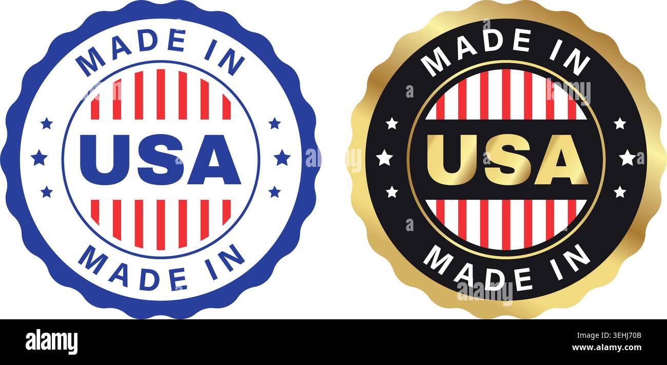 Made In USA Badge Label Premium Vector Design Template Stock Vector
