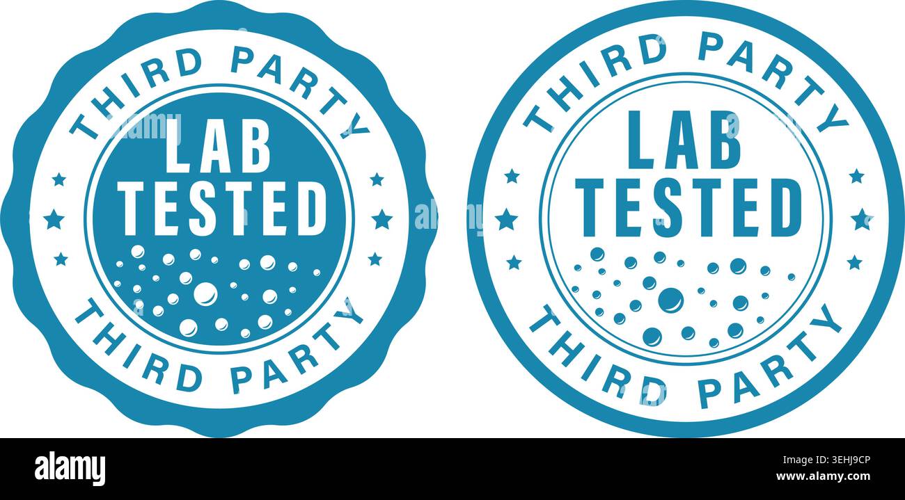 Third Party Lab Tested Badge Seal Vector Design Template Stock Vector