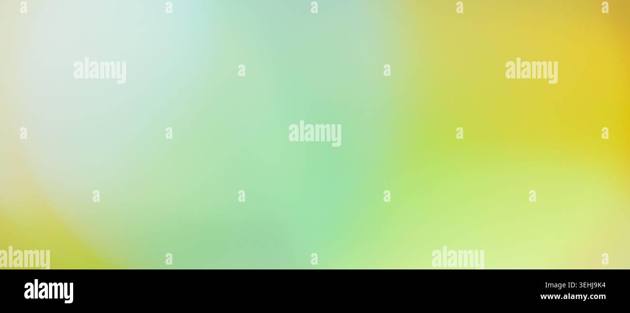 Green and yellow abstract blurred gradient background with soft light Stock Photo