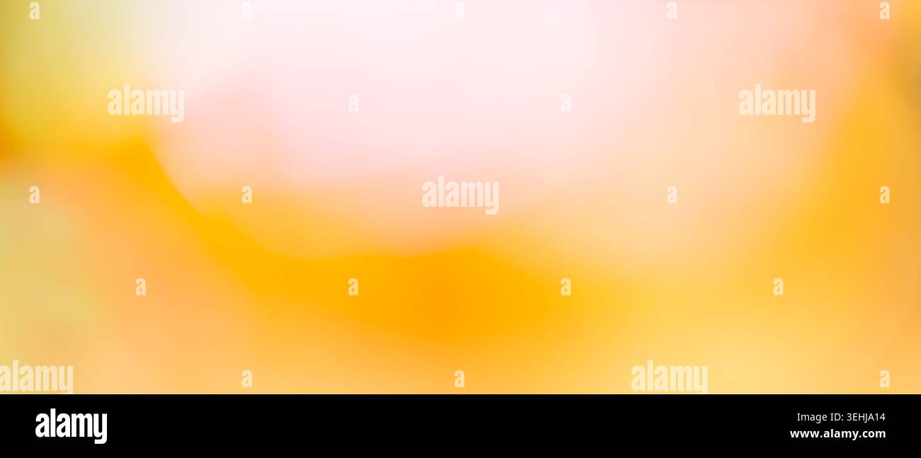 Warm yellow orange and soft pink blurred gradient background with glowing light effect Stock Photo